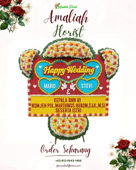 Papan Bunga Pernikahan Leban